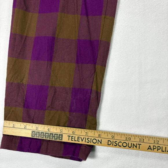 Vintage Style Pants Mens 38x32 Purple Brown Plaid Houston White Retro Look Y2K!! - Picture 3 of 8
